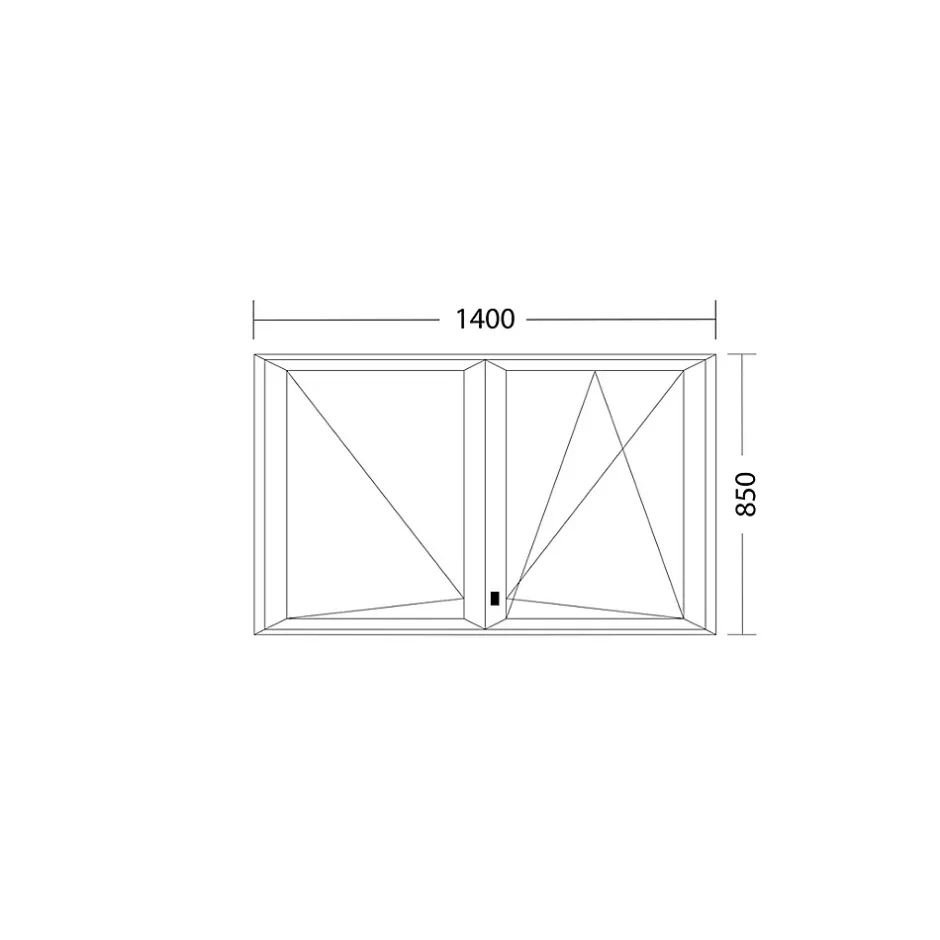 Fenêtre oscillo-battante double vantaux PVC blanc L 1400mm x H 850mm ouvrant droit-Fral Fermetures Hot