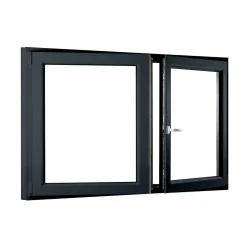 Fral Fermetures Fenêtre oscillo-battante double vantaux PVC anthracite L 1400mm x H 850mm ouvrant droit