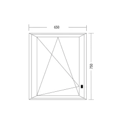 Fenêtre oscillo-battante PVC anthracite et blanc L 650mm x H 750mm ouvrant gauche-Fral Fermetures Hot