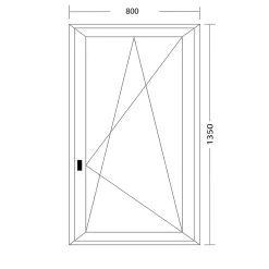 Fral Fermetures Fenêtre oscillo-battante PVC anthracite L 800mm x H 1350mm ouvrant droit