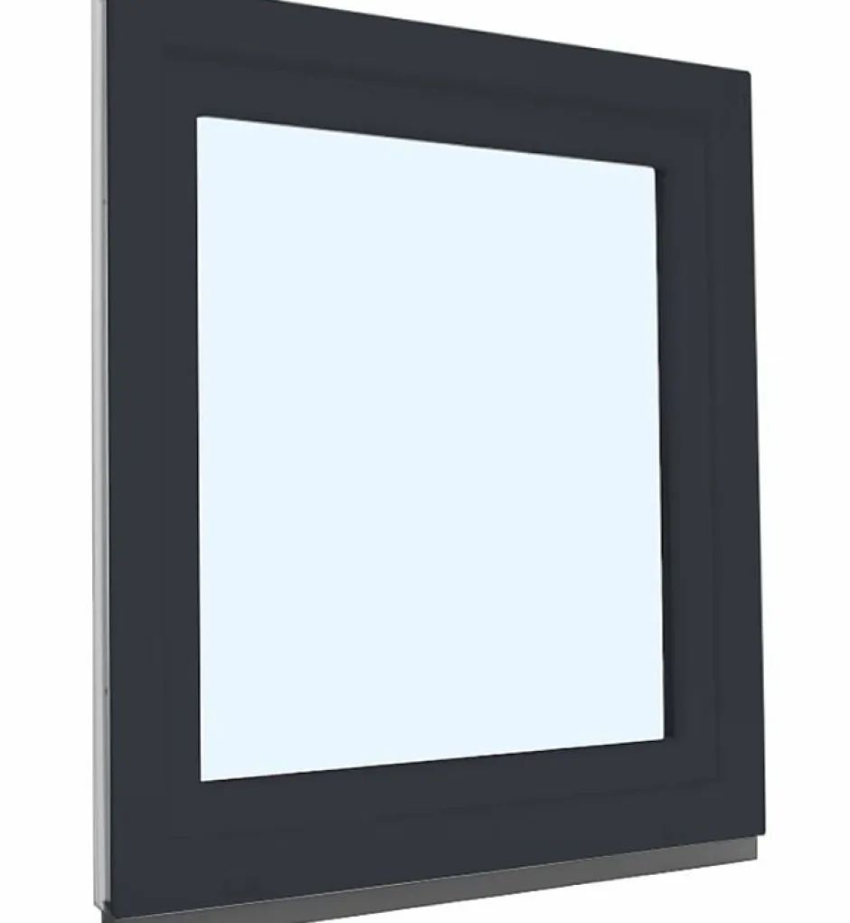 Fral Fermetures Fenêtre oscillo-battante PVC anthracite L 650mm x H 750mm ouvrant droit