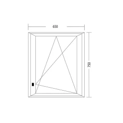 Fral Fermetures Fenêtre oscillo-battante PVC anthracite L 650mm x H 750mm ouvrant droit