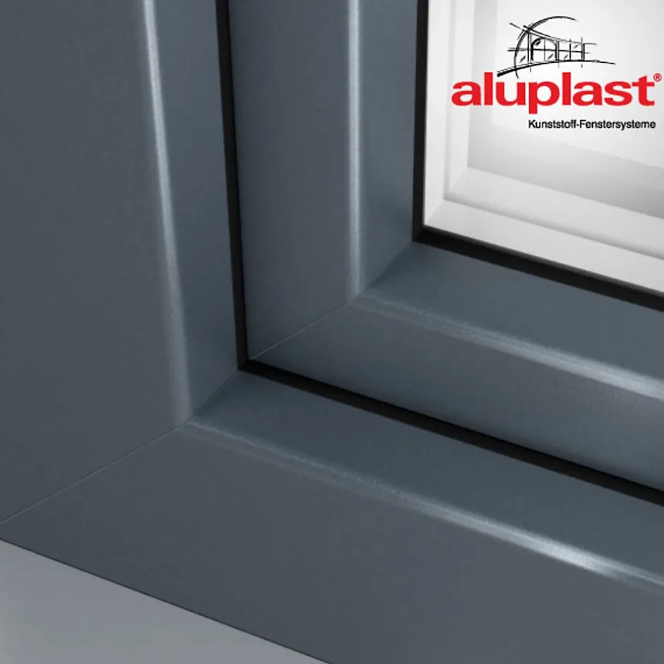 Fral Fermetures Fenêtre oscillo-battante PVC anthracite L 650mm x H 750mm ouvrant droit