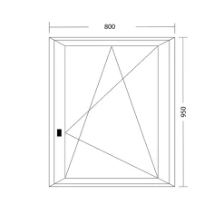 Fral Fermetures Fenêtre oscillo-battante PVC anthracite L 800mm x H 950mm ouvrant droit