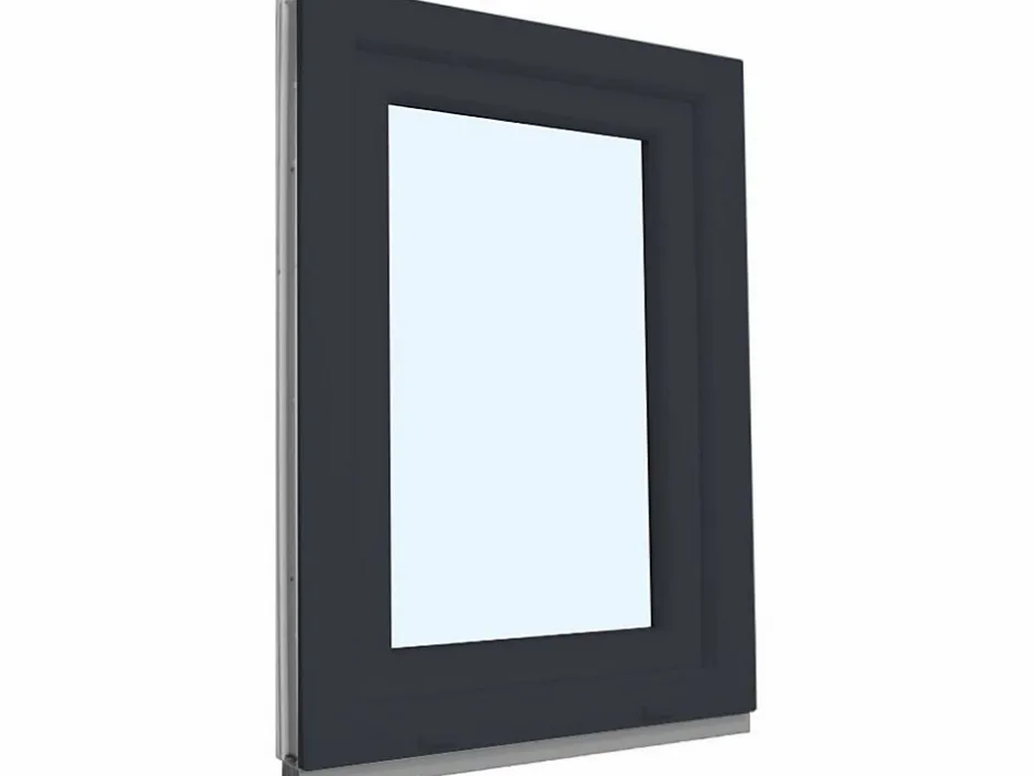 Fral Fermetures Fenêtre oscillo-battante PVC anthracite et blanc L 800mm x H 1350mm ouvrant droit