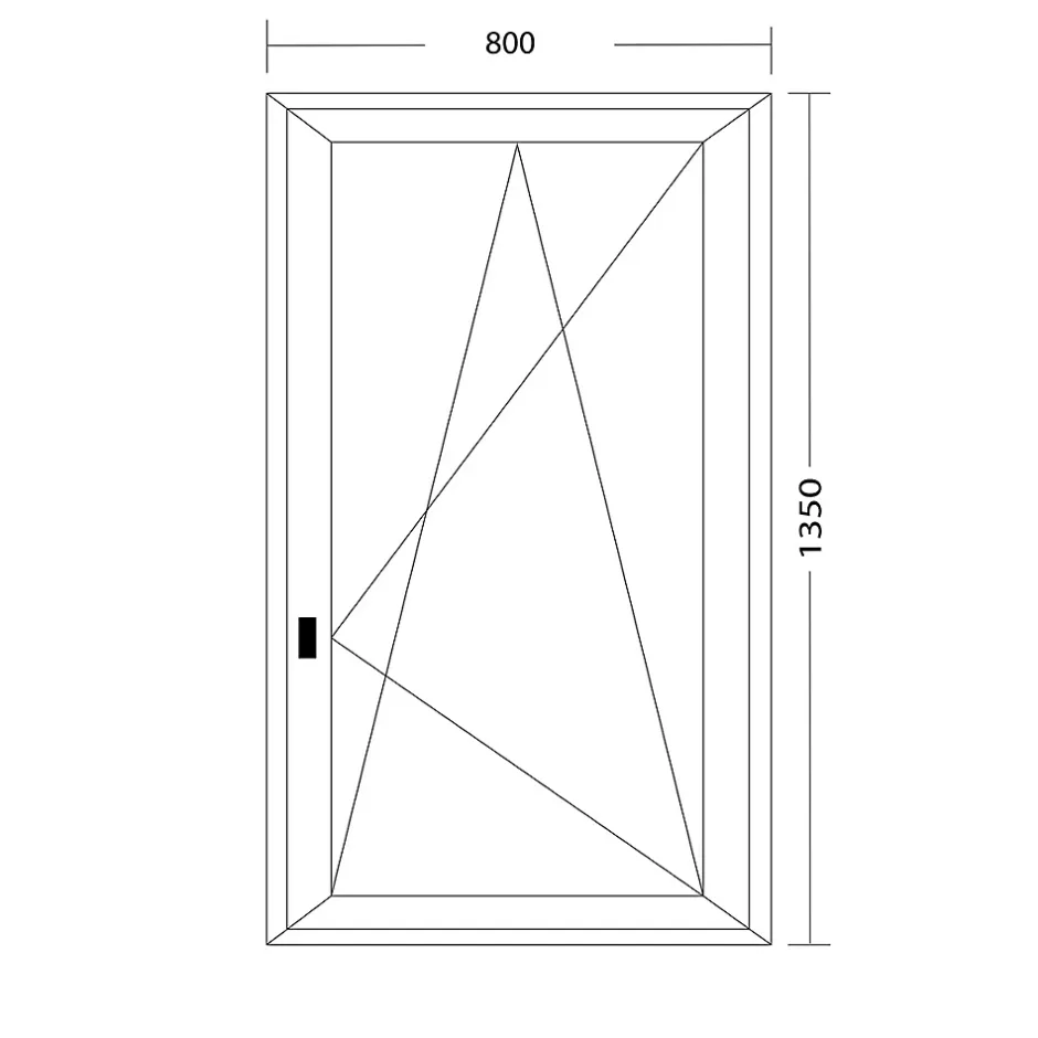 Fral Fermetures Fenêtre oscillo-battante PVC anthracite et blanc L 800mm x H 1350mm ouvrant droit