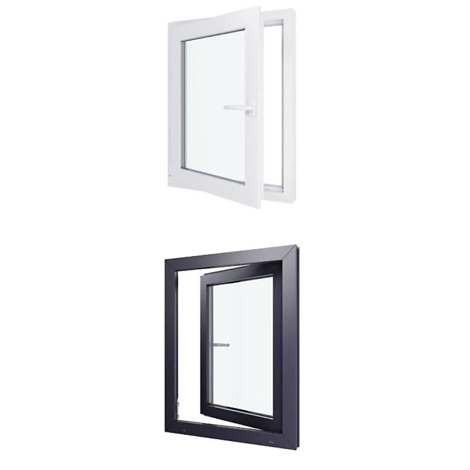 Fenêtre PVC - LxH 700x900 mm -Triple Vitrage - Bicolore blanc int/anthracite ext-poignée à droite-Hexa’Fen Hot