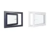 Fenêtre PVC - LxH 800x600 mm -Triple Vitrage - Bicolore blanc int/anthracite ext-poignée à gauche-Hexa’Fen Hot