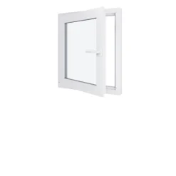 Hexa’Fen Fenêtre PVC - LxH 800x800 mm -Triple Vitrage - Blanc -poignée à droite