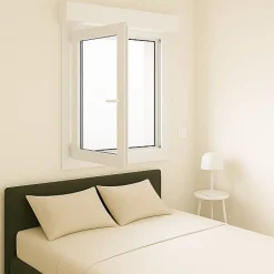 Gefradis Fenêtre PVC 1 vantail avec volet roulant électrique H 75 x L 80 cm pour pose en neuf - tirant gauche