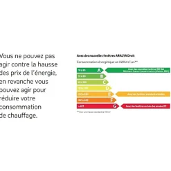 Gefradis Fenêtre PVC 1 vantail avec volet roulant électrique H 75 x L 80 cm pour pose en neuf - tirant gauche