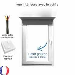 Fenêtre PVC 1 vantail avec volet roulant électrique H 135 x L 80 cm pour pose en neuf - tirant gauche-Gefradis Discount