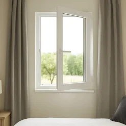 Gefradis Fenêtre PVC 1 vantail H 60 x L 40 cm OF pour pose en neuf avec poignée - tirant droit