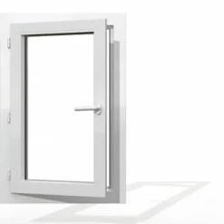 Gefradis Fenêtre PVC 1 vantail H 45 x L 40 cm OF pour pose en neuf avec poignée - tirant gauche