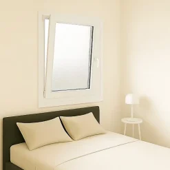 Fenêtre PVC 1 vantail H 95 x L 60 cm OB verre brouillé pour pose en neuf - tirant gauche-Gefradis Clearance