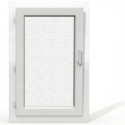 Fenêtre PVC 1 vantail H 95 x L 60 cm OB verre brouillé pour pose en neuf - tirant gauche-Gefradis Clearance