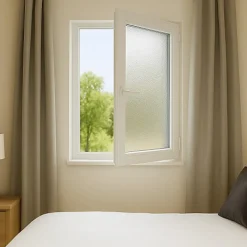 Fenêtre PVC 1 vantail H 45 x L 40 cm OF verre brouillé pour pose en neuf - tirant droit-Gefradis Discount