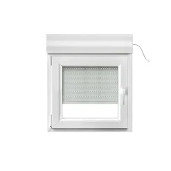GoodHome Fenêtre PVC 1 vantail oscillo-battant + volet roulant électrique blanc - l.80 x h.75 cm, tirant gauche