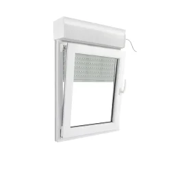 Fenêtre PVC 1 vantail oscillo-battant + volet roulant électrique blanc - l.80 x h.95 cm, tirant gauche-GoodHome New