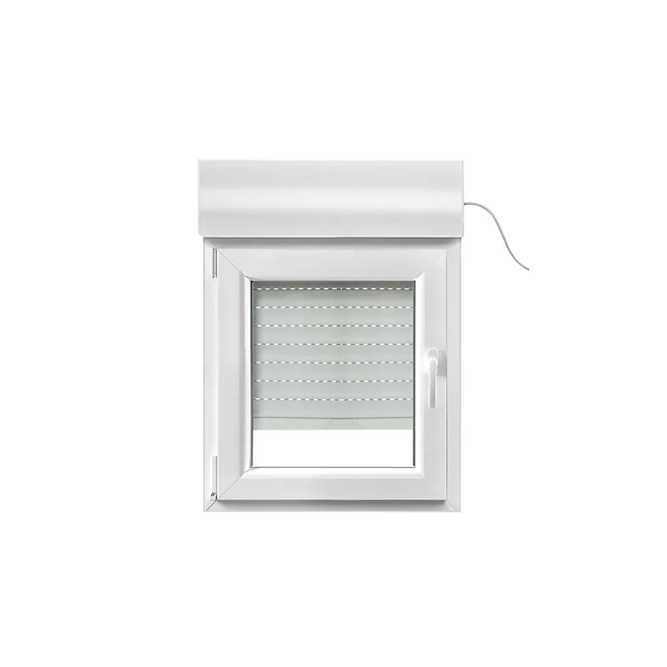 Fenêtre PVC 1 vantail oscillo-battant + volet roulant électrique blanc - l.40 x h.45 cm, tirant gauche-GoodHome Hot