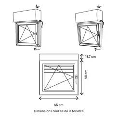 Fenêtre PVC 1 vantail oscillo-battant + volet roulant électrique blanc - l.40 x h.45 cm, tirant gauche-GoodHome Hot