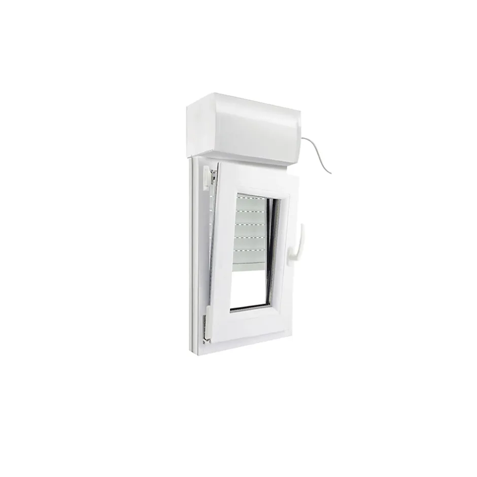 Fenêtre PVC 1 vantail oscillo-battant + volet roulant électrique blanc - l.40 x h.65 cm, tirant gauche-GoodHome Discount
