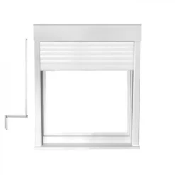 Gefradis Fenêtre PVC 1 vantail oscillo-battant avec volet roulant manivelle H 75 x L 80 cm pour pose en neuf - tirant gauche