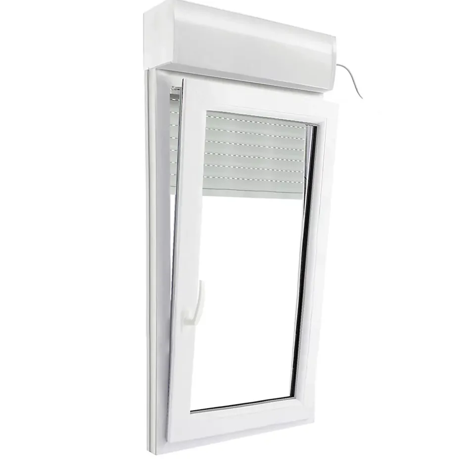 GoodHome Fenêtre pvc 1 vantail oscillo-battant droit avec volet roulant électrique blanc - 60 x h.115 cm - Uw 1,2