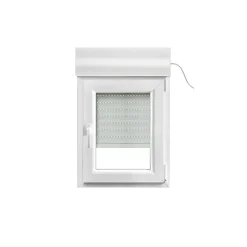 GoodHome Fenêtre PVC 1 vantail oscillo-battant + volet roulant électrique blanc - l.60 x h.75 cm, tirant droit