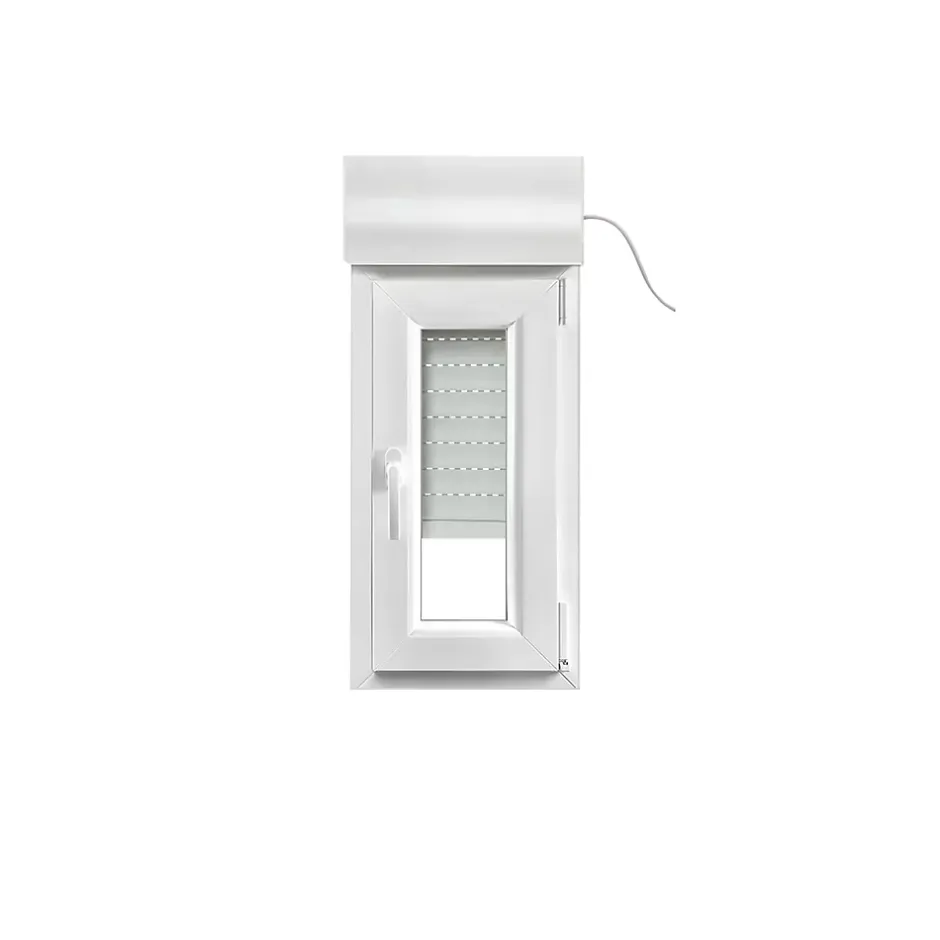 GoodHome Fenêtre PVC 1 vantail oscillo-battant + volet roulant électrique blanc - l.40 x h.75 cm, tirant droit