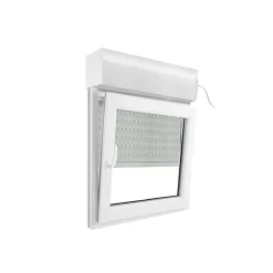 Fenêtre PVC 1 vantail oscillo-battant + volet roulant électrique blanc - l.80 x h.95 cm, tirant droit-GoodHome Sale