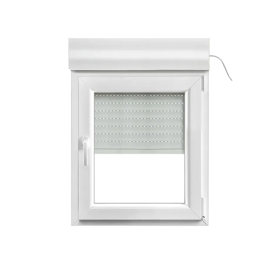 Fenêtre PVC 1 vantail oscillo-battant + volet roulant électrique blanc - l.80 x h.95 cm, tirant droit-GoodHome Sale