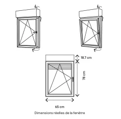 Fenêtre PVC 1 vantail oscillo-battant + volet roulant électrique blanc - l.60 x h.75 cm, tirant gauche-GoodHome Outlet