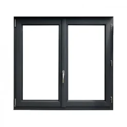 Fenêtre PVC 2 vantaux H 145 x L 140 cm OB anthracite pour pose en neuf avec poignée-Gefradis