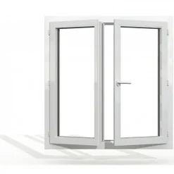 Gefradis Fenêtre PVC 2 vantaux H 175 x L 120 cm OF pour pose en neuf avec poignée