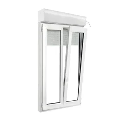 GoodHome Fenêtre PVC 2 vantaux oscillo-battant + volet roulant électrique blanc - 100 x h.155 cm