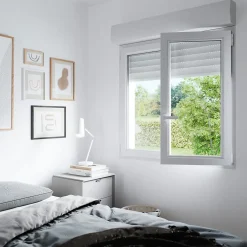 GoodHome Fenêtre PVC 2 vantaux oscillo-battant + volet roulant électrique blanc - 100 x h.155 cm