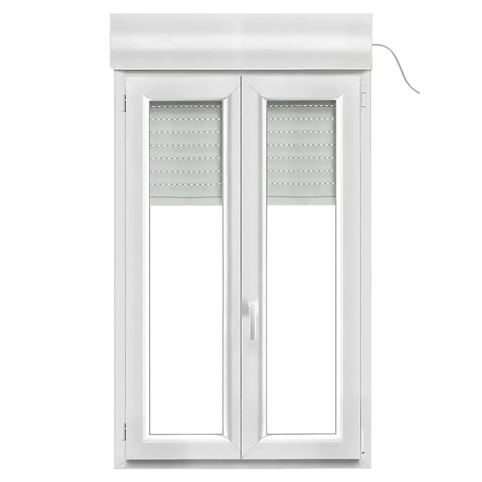 Fenêtre PVC 2 vantaux oscillo-battant + volet roulant électrique blanc - 90 x h.135 cm-GoodHome Hot