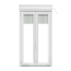 Fenêtre PVC 2 vantaux oscillo-battant + volet roulant électrique blanc - l.100 x h.165 cm-GoodHome Outlet