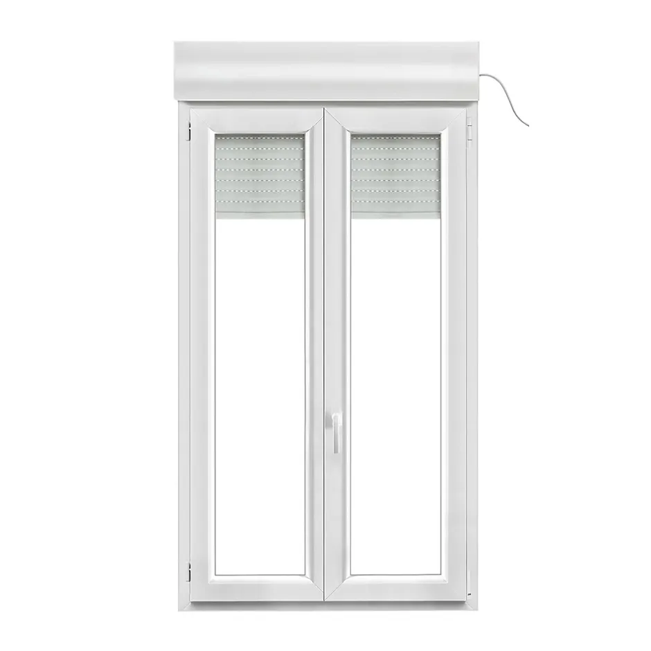 Fenêtre PVC 2 vantaux oscillo-battant + volet roulant électrique blanc - l.100 x h.165 cm-GoodHome Outlet