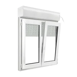 Fenêtre PVC 2 vantaux oscillo-battant + volet roulant électrique blanc - l.100 x h.105 cm-GoodHome Discount