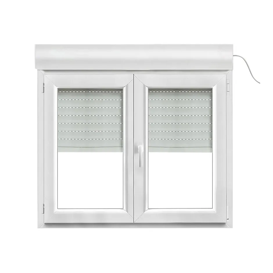 Fenêtre PVC 2 vantaux oscillo-battant + volet roulant électrique blanc - l.120 x h.95 cm-GoodHome Best