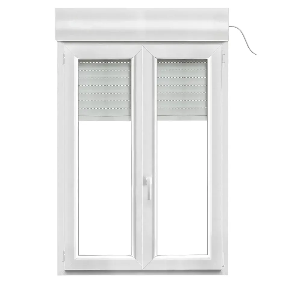 GoodHome Fenêtre PVC 2 vantaux oscillo-battant + volet roulant électrique blanc - l.100 x h.135 cm