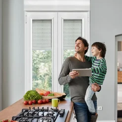 Fenêtre PVC 2 vantaux oscillo-battant + volet roulant électrique blanc - l.80 x h.135 cm-GoodHome Online