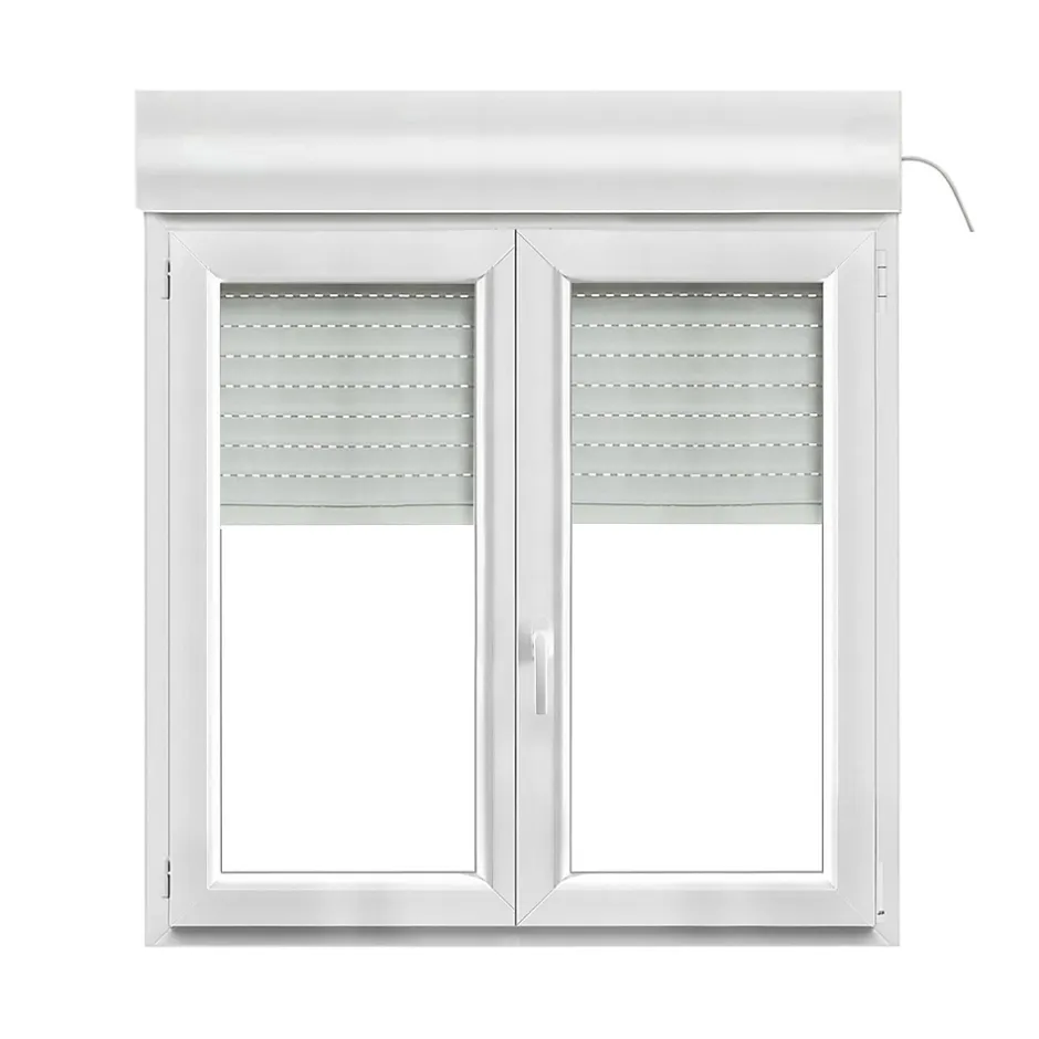 Fenêtre PVC 2 vantaux oscillo-battant + volet roulant électrique blanc - l.120 x h.105 cm-GoodHome Hot