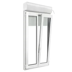 Fenêtre PVC 2 vantaux oscillo-battant + volet roulant électrique blanc - 100 x h.175 cm-GoodHome Sale