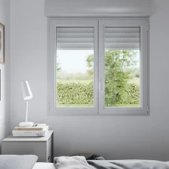 Fenêtre PVC 2 vantaux oscillo-battant + volet roulant électrique blanc - 100 x h.175 cm-GoodHome Sale