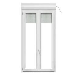 Fenêtre PVC 2 vantaux oscillo-battant + volet roulant électrique blanc - 100 x h.175 cm-GoodHome Sale