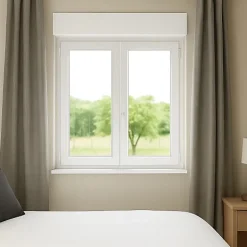 Gefradis Fenêtre PVC avec volet roulant électrique H 155 x L 80 cm 2 vantaux pour pose en neuf