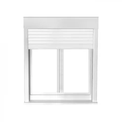 Gefradis Fenêtre PVC avec volet roulant électrique H 135 x L 100 cm 2 vantaux pour pose en neuf